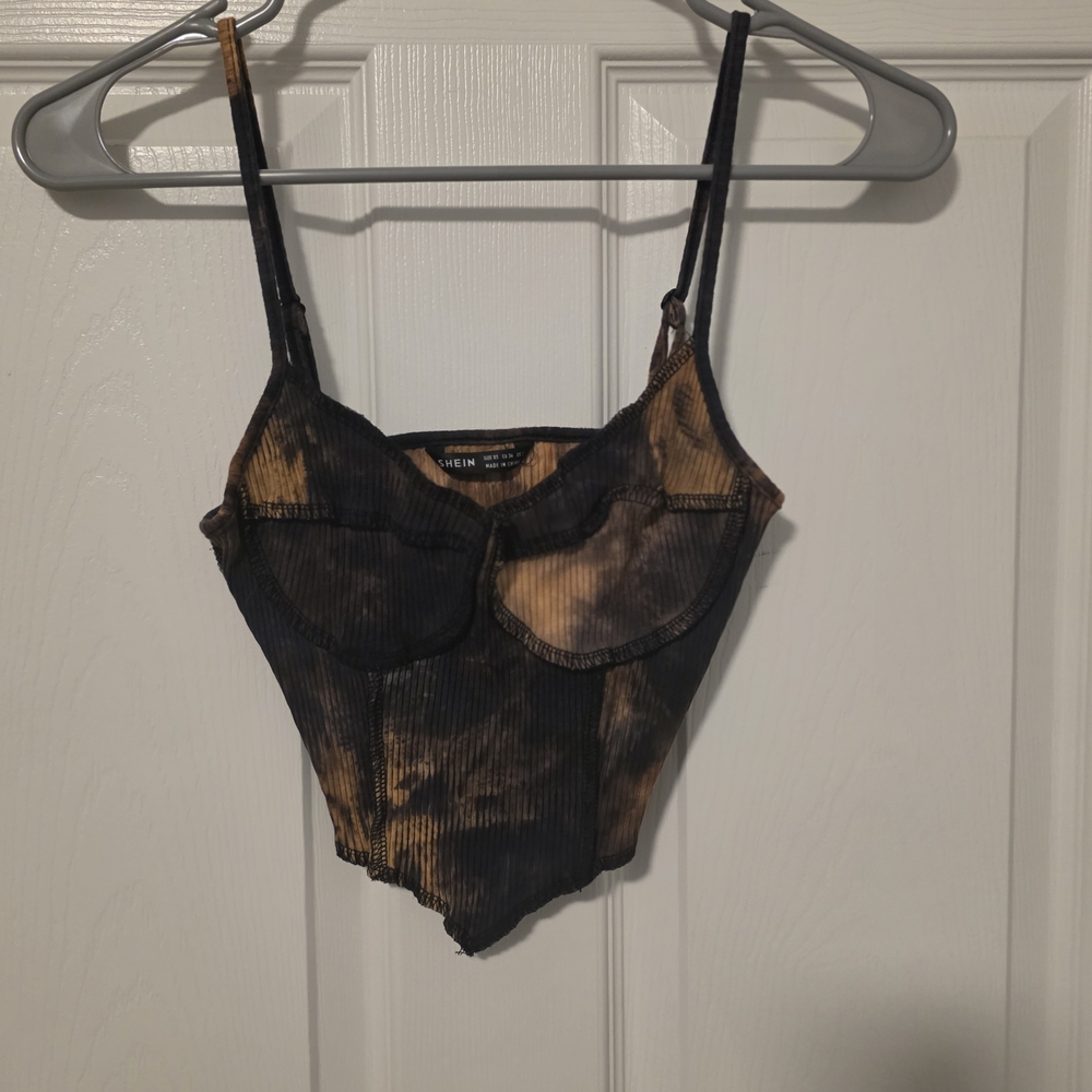SHEIN Black and Brown Tie-Dye Camisole